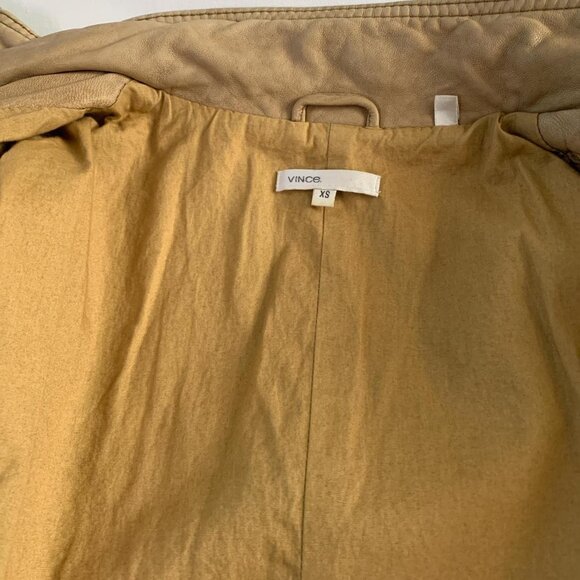 Vince Tan Faux Leather Moto Jacket – Size XS - Picture 4 of 5